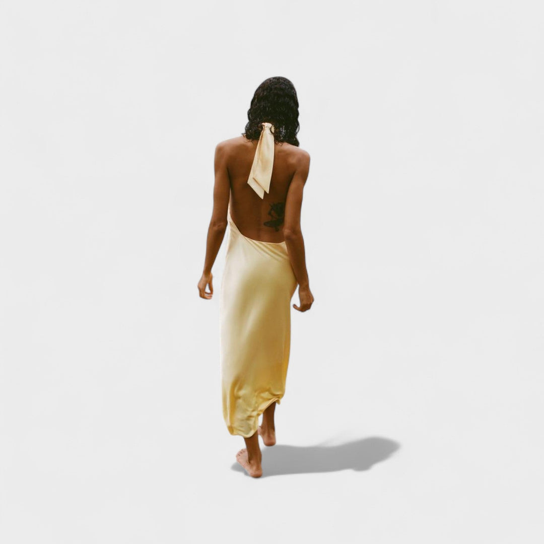 Sofia – Rochie din satin cu gât halter