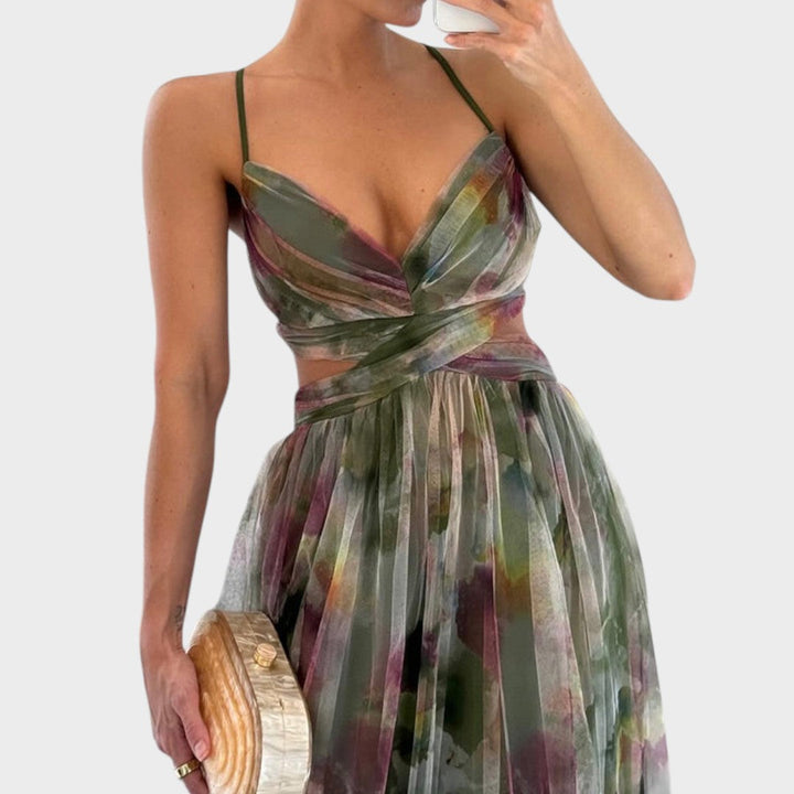 Mia - Rochie Maxi Colorată pentru Eleganță Impecabilă