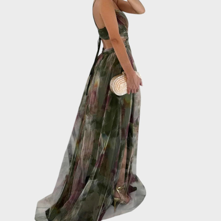 Mia - Rochie Maxi Colorată pentru Eleganță Impecabilă