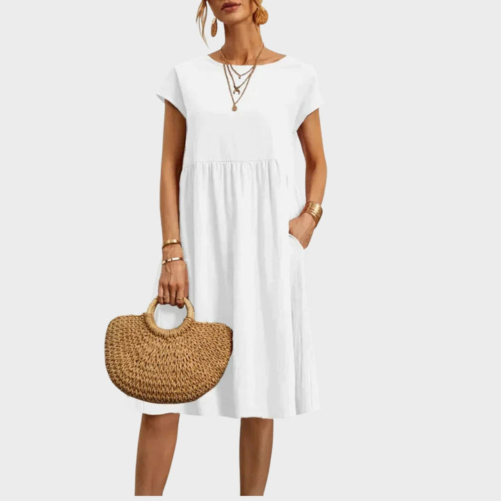 Ankica - Rochie simplă cu buzunare