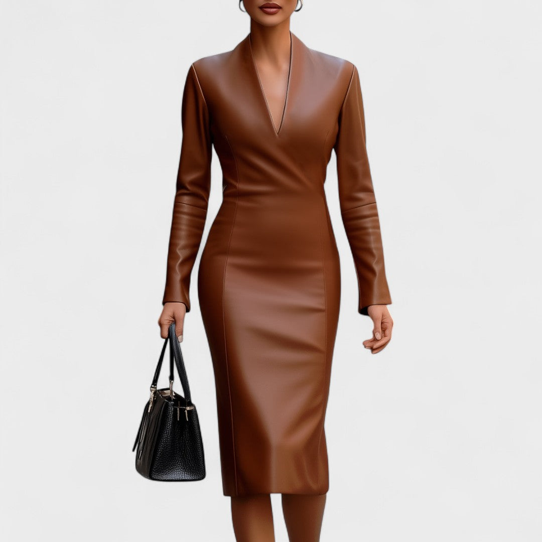 Lada - Rochie strânsă din piele artificială