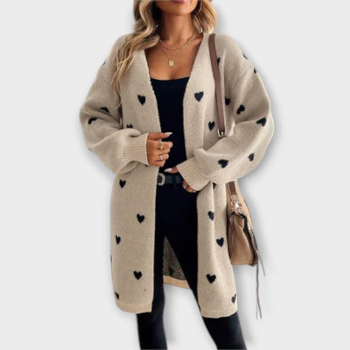Julia - Cardigan cu model de inimioare