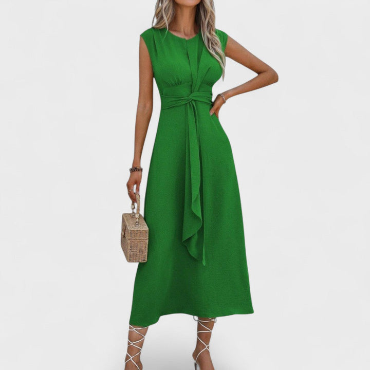 Andrea - Rochie maxi elegantă fără mâneci cu decolteu rotund