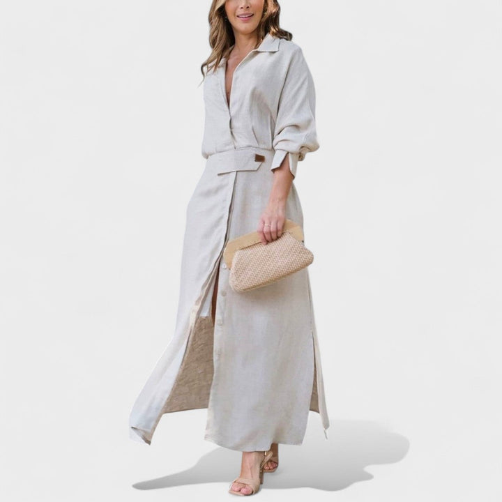 Gordana - Rochie lungă elegantă cu decolteu în V