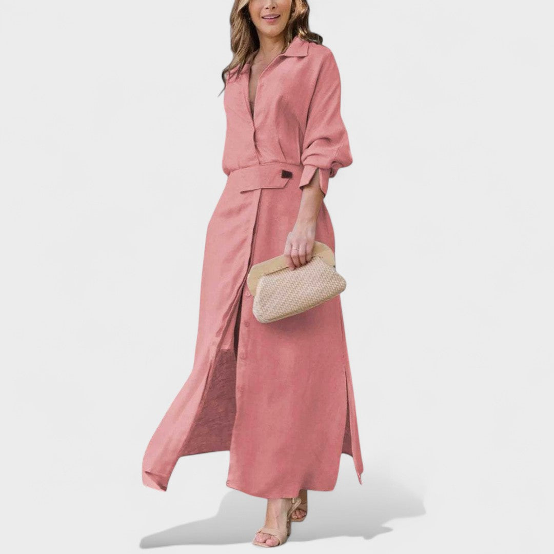 Gordana - Rochie lungă elegantă cu decolteu în V