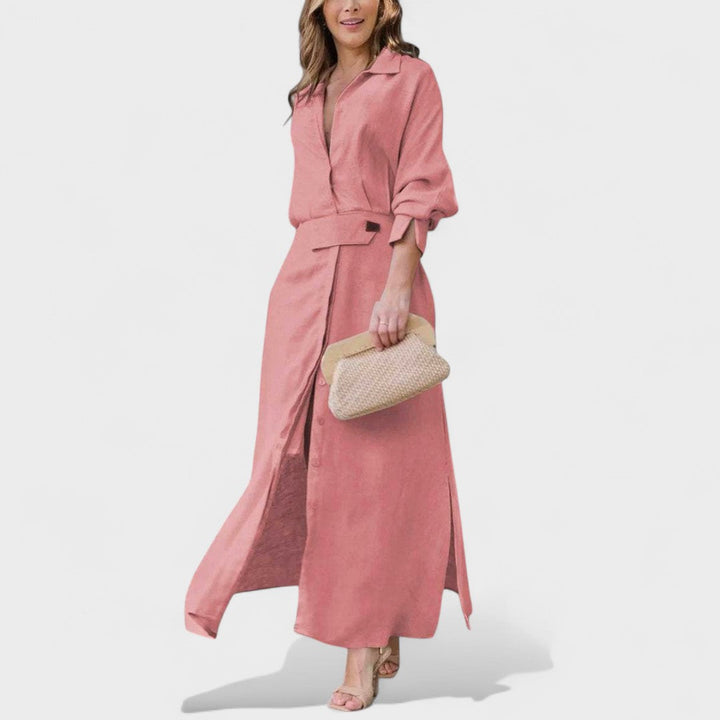 Gordana - Rochie lungă elegantă cu decolteu în V