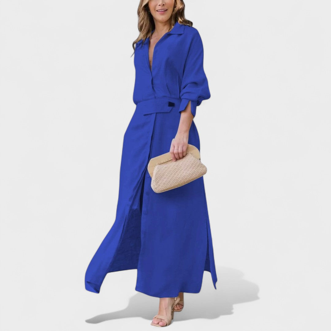 Gordana - Rochie lungă elegantă cu decolteu în V