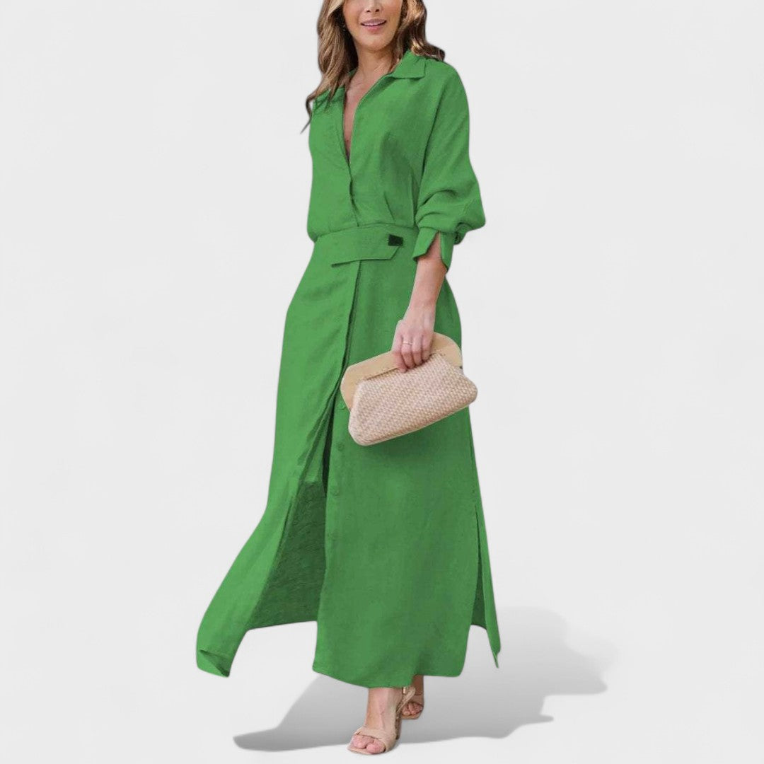 Gordana - Rochie lungă elegantă cu decolteu în V