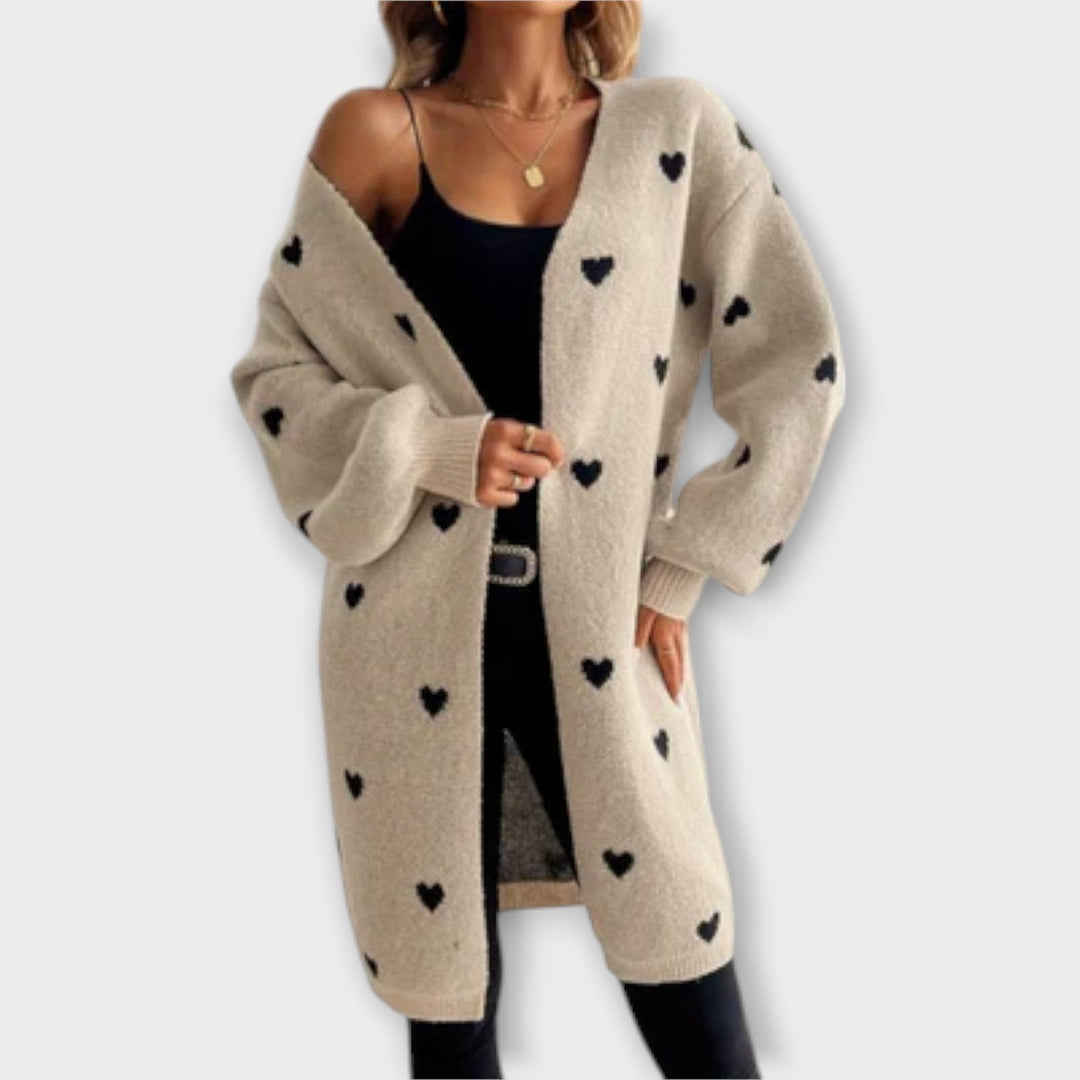 Julia - Cardigan cu model de inimioare
