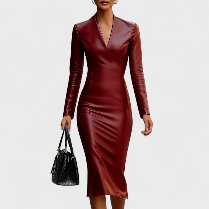 Lada - Rochie strânsă din piele artificială