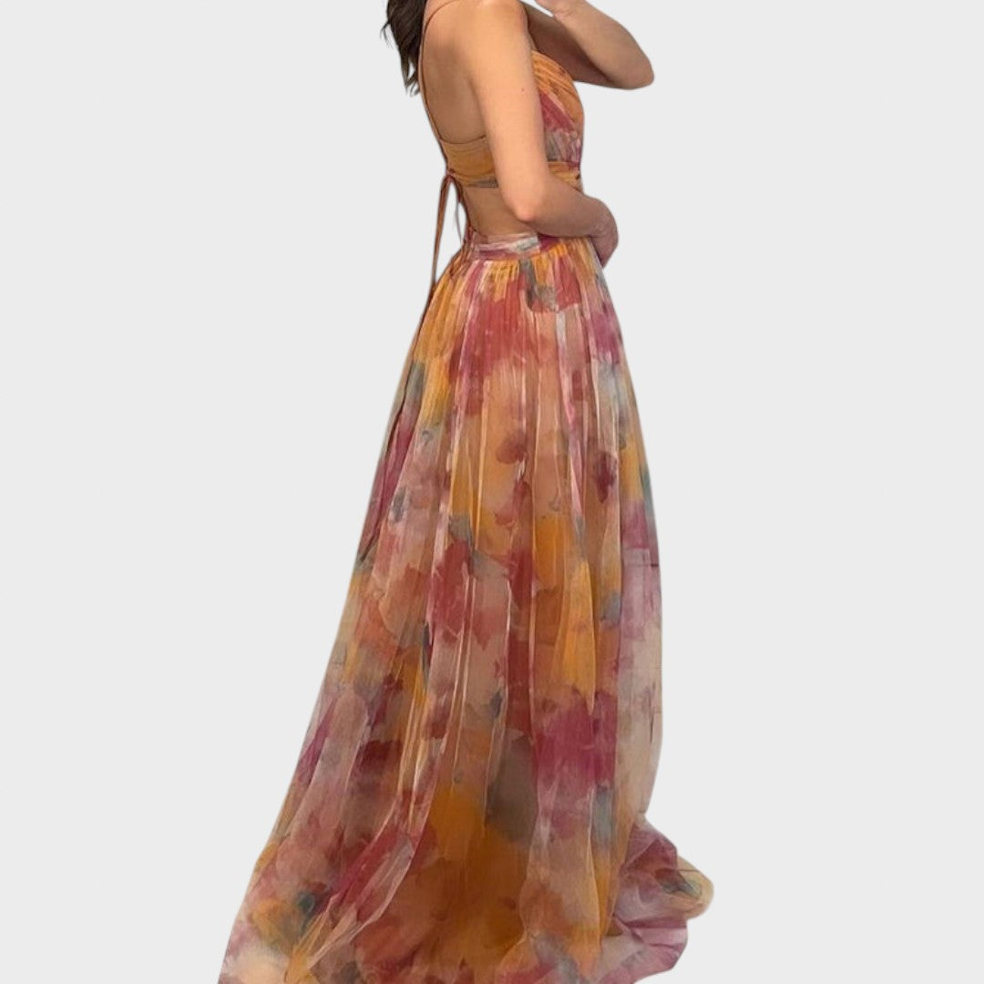 Mia - Rochie Maxi Colorată pentru Eleganță Impecabilă