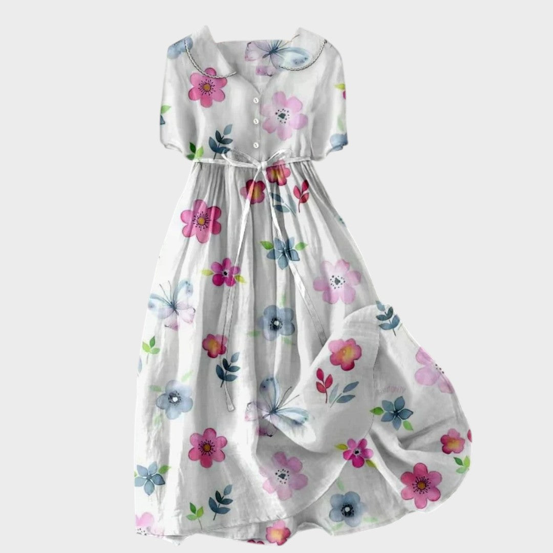 Ena - Rochie de vară cu legătură în talie