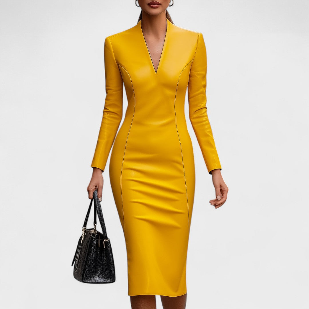 Lada - Rochie strânsă din piele artificială