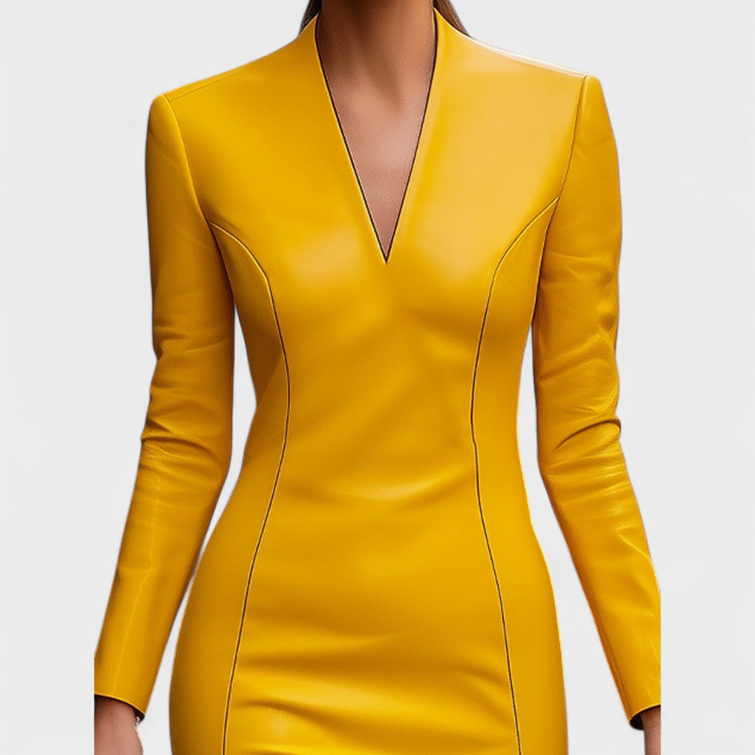 Lada - Rochie strânsă din piele artificială