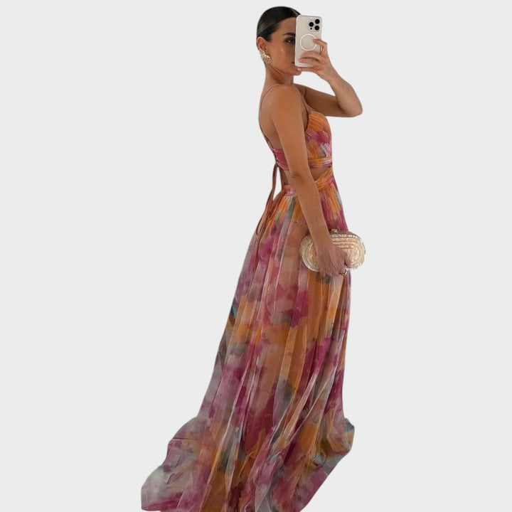 Mia - Rochie Maxi Colorată pentru Eleganță Impecabilă