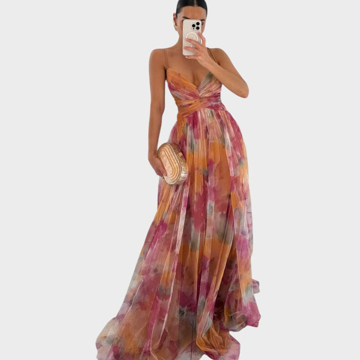 Mia - Rochie Maxi Colorată pentru o Eleganță Impecabilă