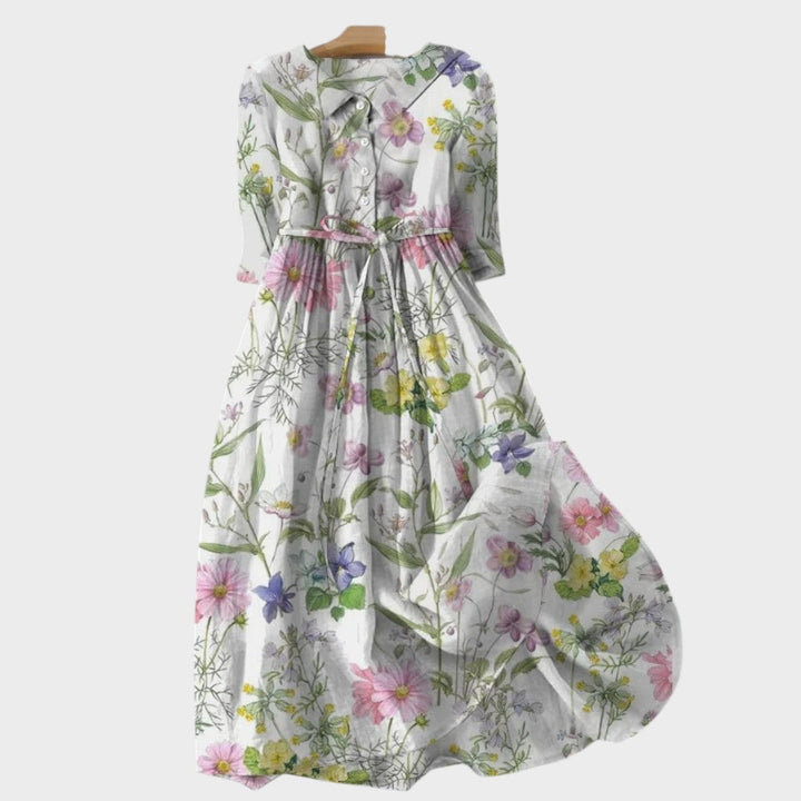 Ena - Rochie de vară cu legătură în talie