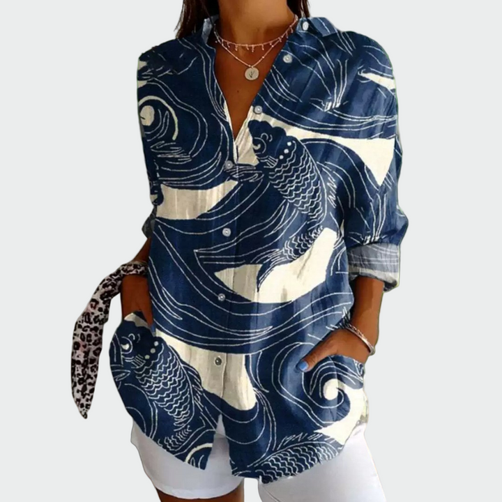 Bluză elegantă cu imprimeu floral