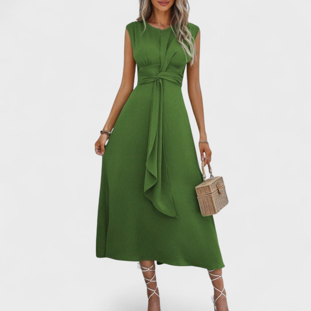 Andrea - Rochie maxi elegantă fără mâneci cu decolteu rotund