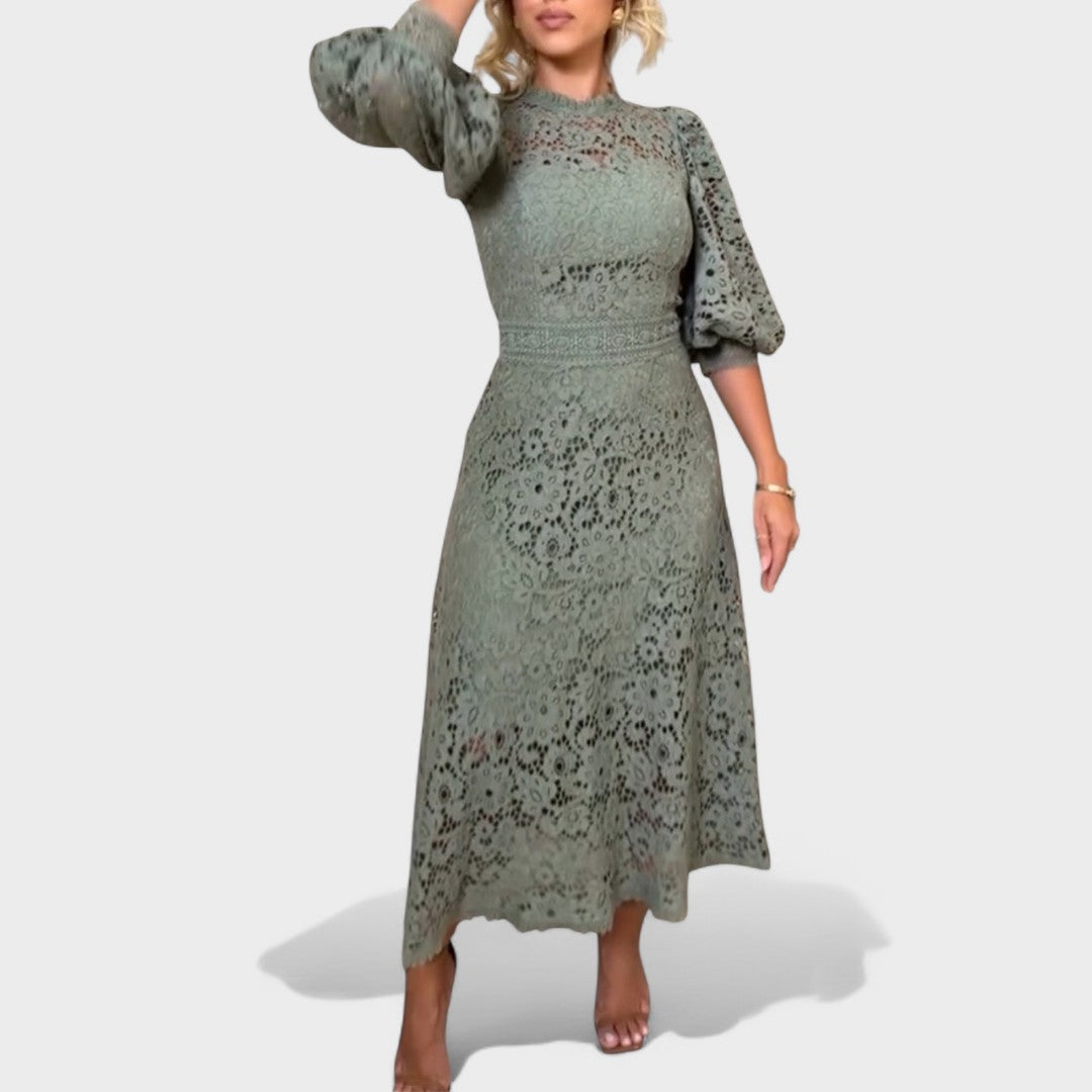 Maya - Rochie din Dantelă cu Lanternă