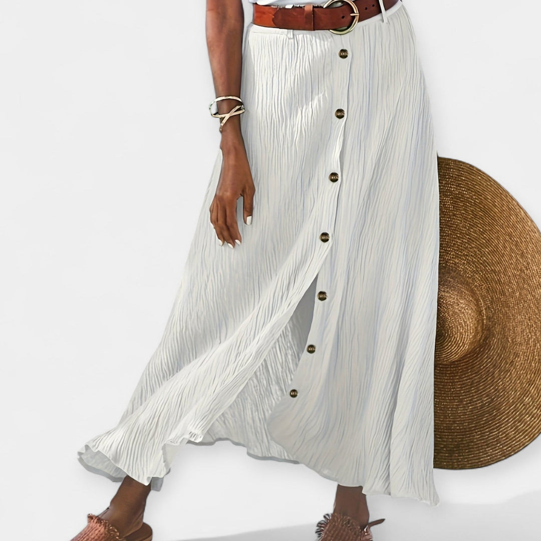 Fustă Midi Semi-Transparentă cu Fisură