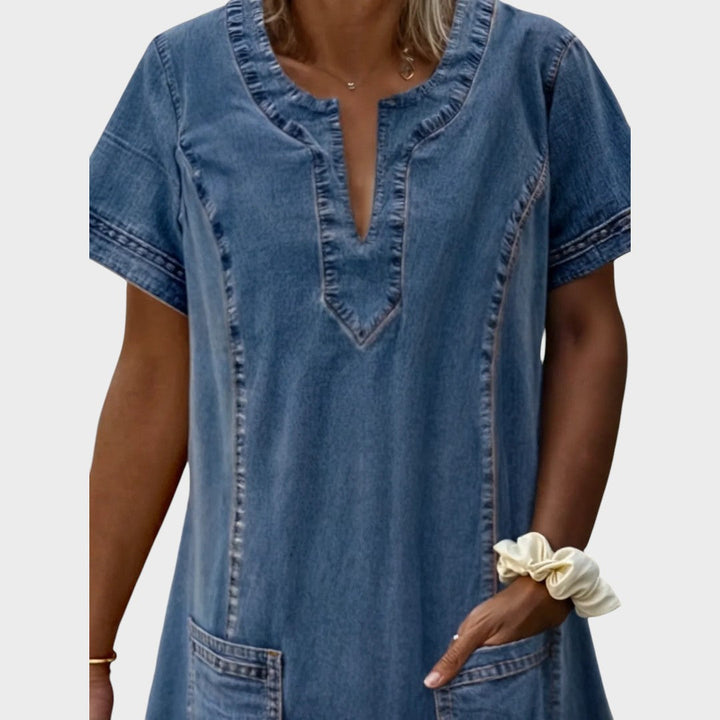 Paola - Rochie din denim moale