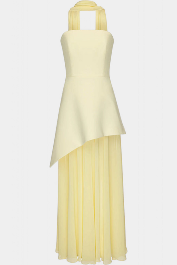 Rochie Maxi Raina din Șifon fără Mâneci cu Fanta Pe Laterale