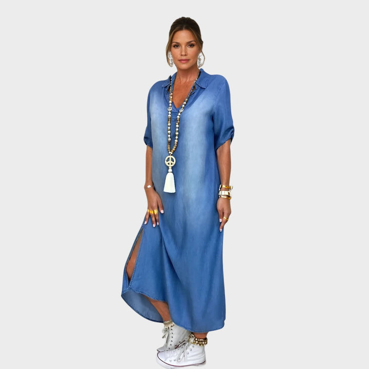 Maja™ – Rochie din denim cu fante laterale