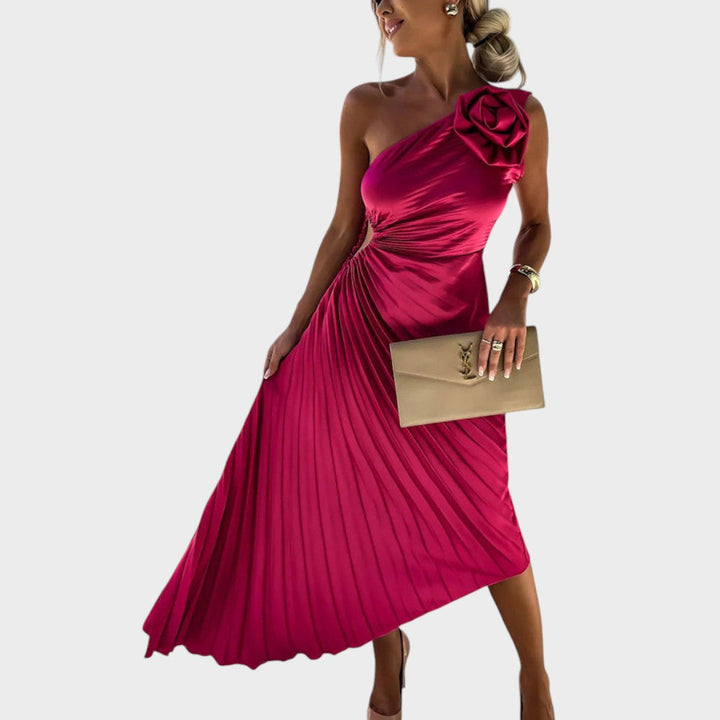 Nika - Rochie Elegantă cu Umeri Plisați