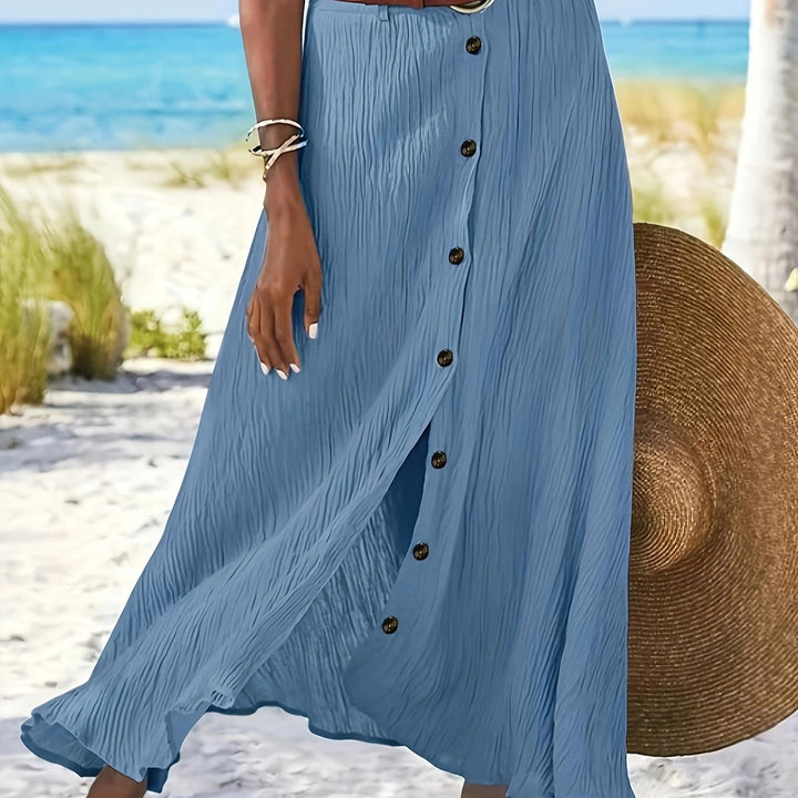 Fustă Midi Semi-Transparentă cu Fisură