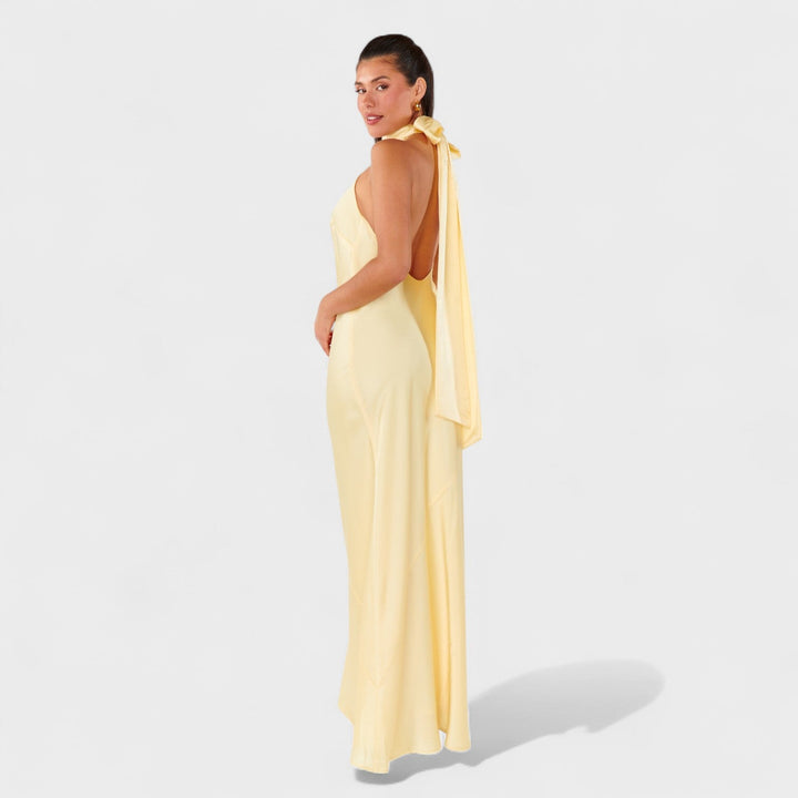 Martina - Rochie cu fundă din satin