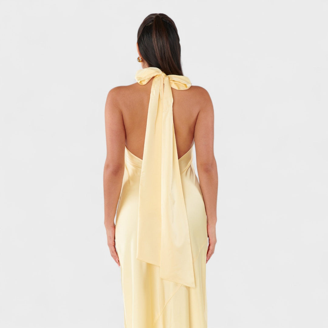 Martina - Rochie cu fundă din satin