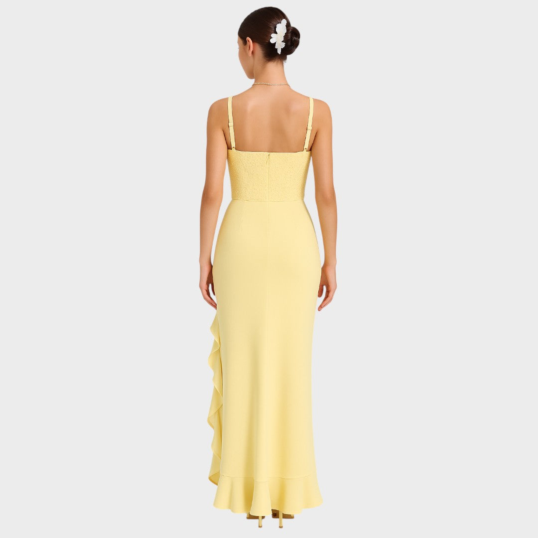 Krista - Rochie elegantă cu corset și volane