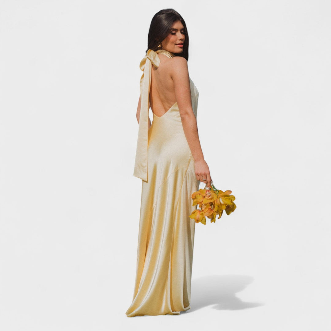 Martina - Rochie cu fundă din satin