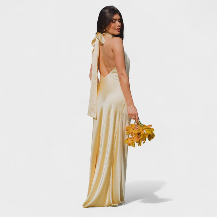 Martina - Rochie cu fundă din satin