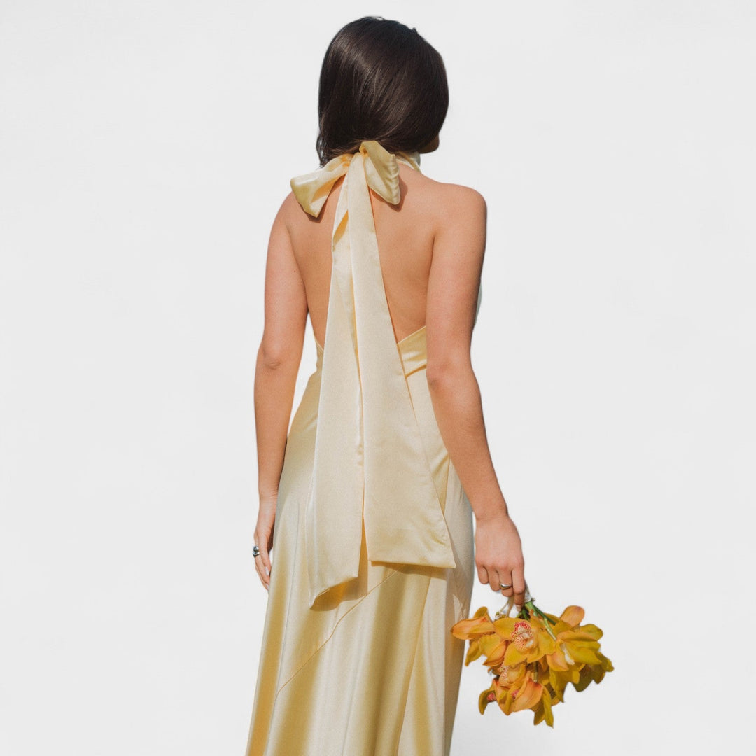 Martina - Rochie cu fundă din satin