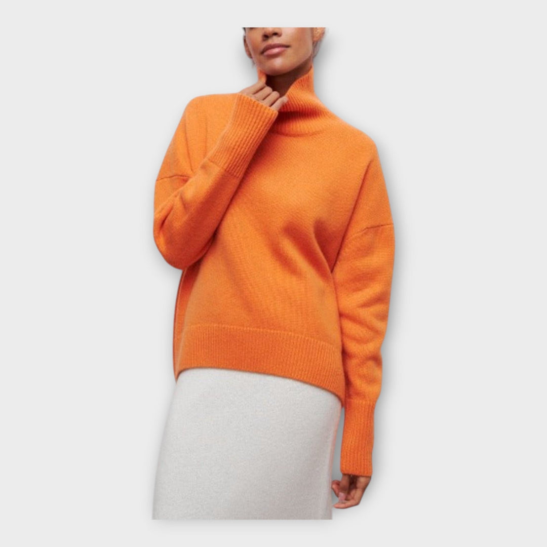 Pulover Tricotat cu Guler Înalt