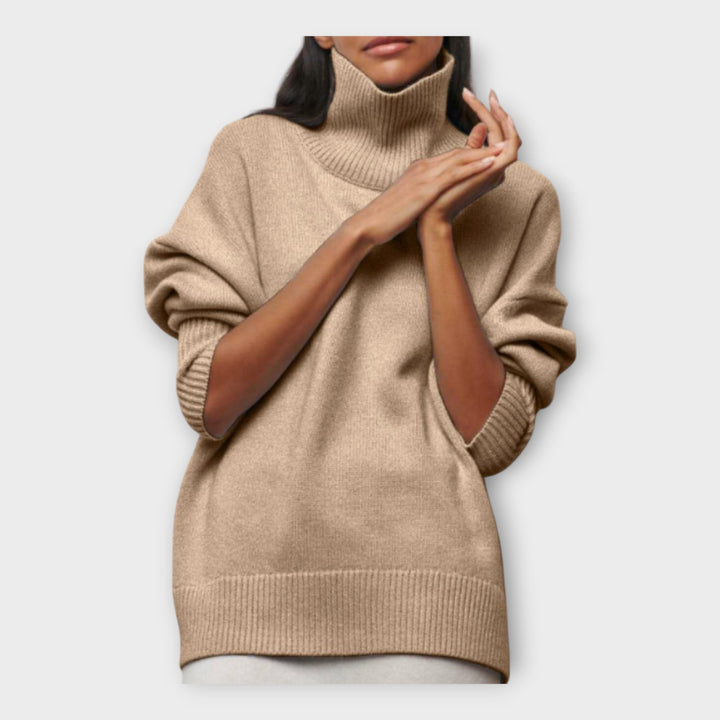 Pulover Tricotat cu Guler Înalt