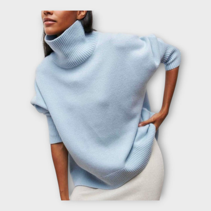 Pulover Tricotat cu Guler Înalt