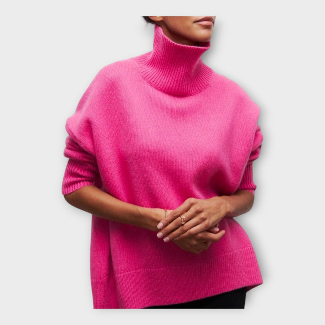 Pulover Tricotat cu Guler Înalt