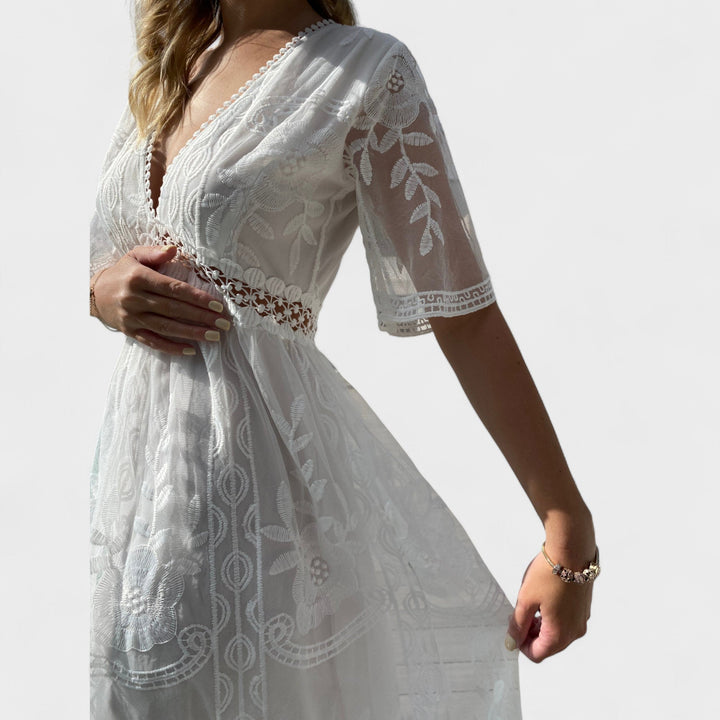 Marinka - Rochie Lungă Boho din Dantelă