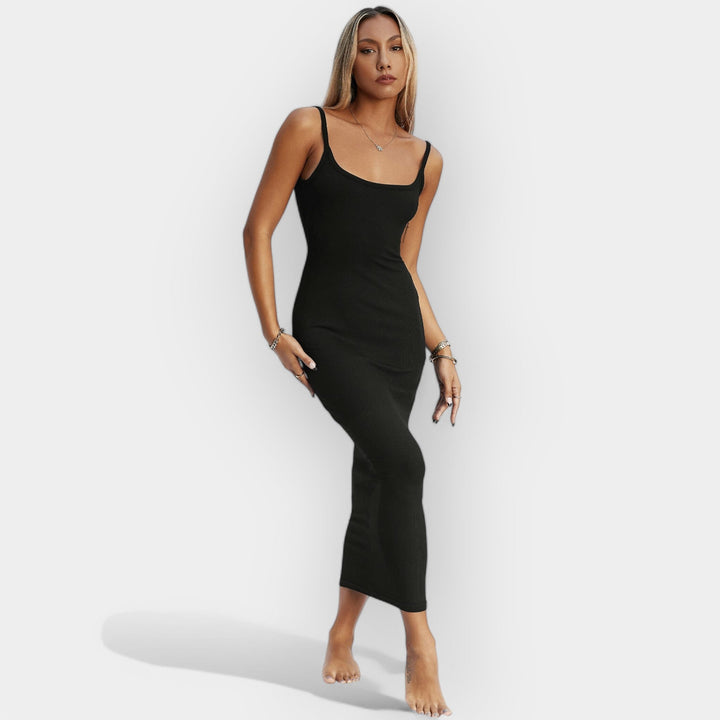 Rochie midi cu spate descoperit și stil