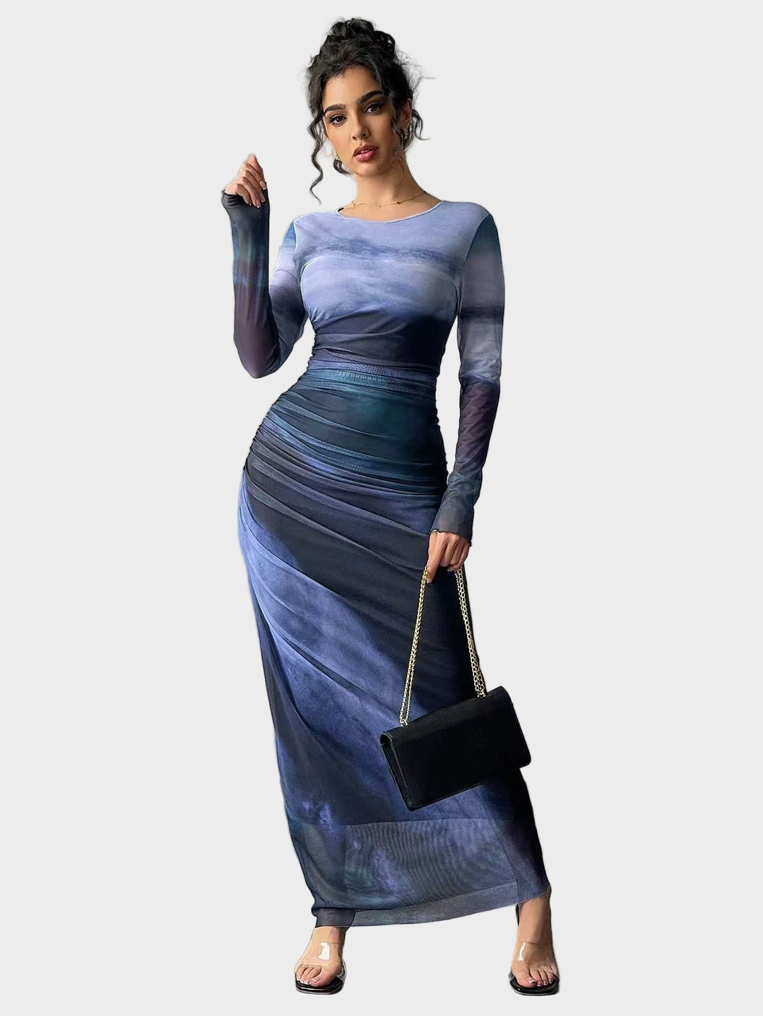 Torina – Rochie lungă confortabilă cu model