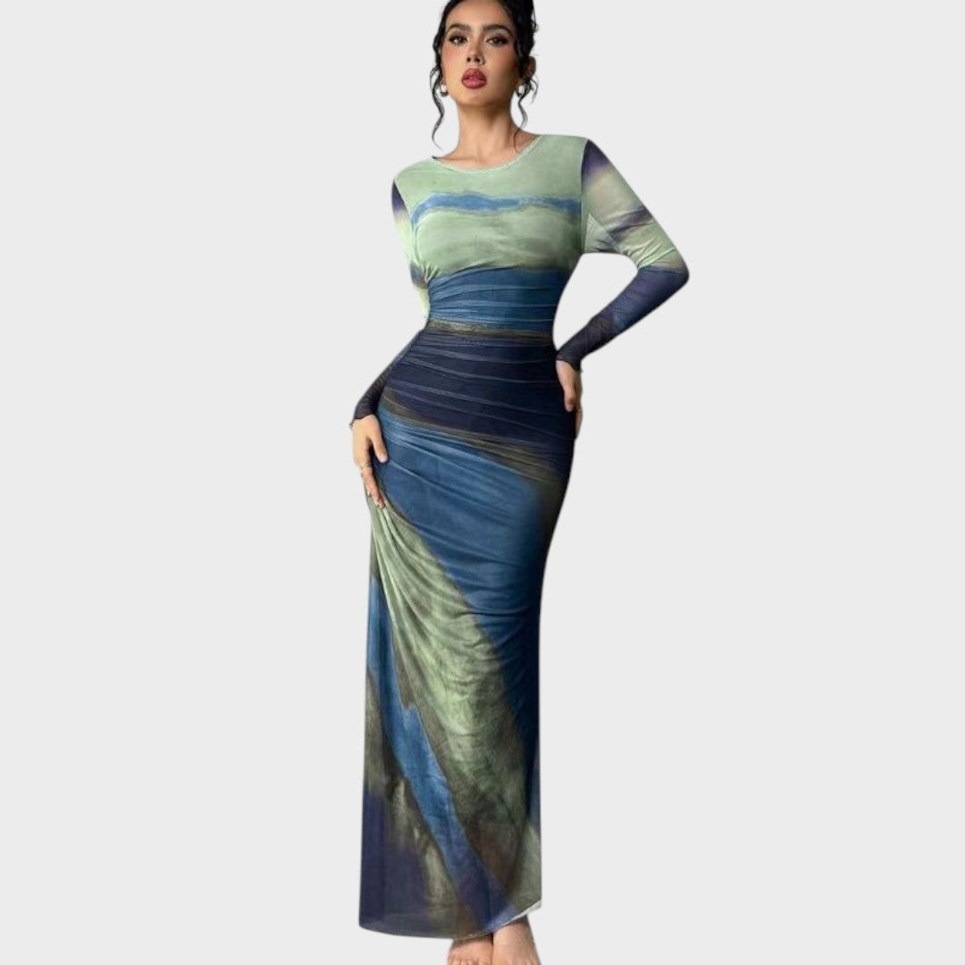 Antonia - Rochie lungă cu mâneci lungi