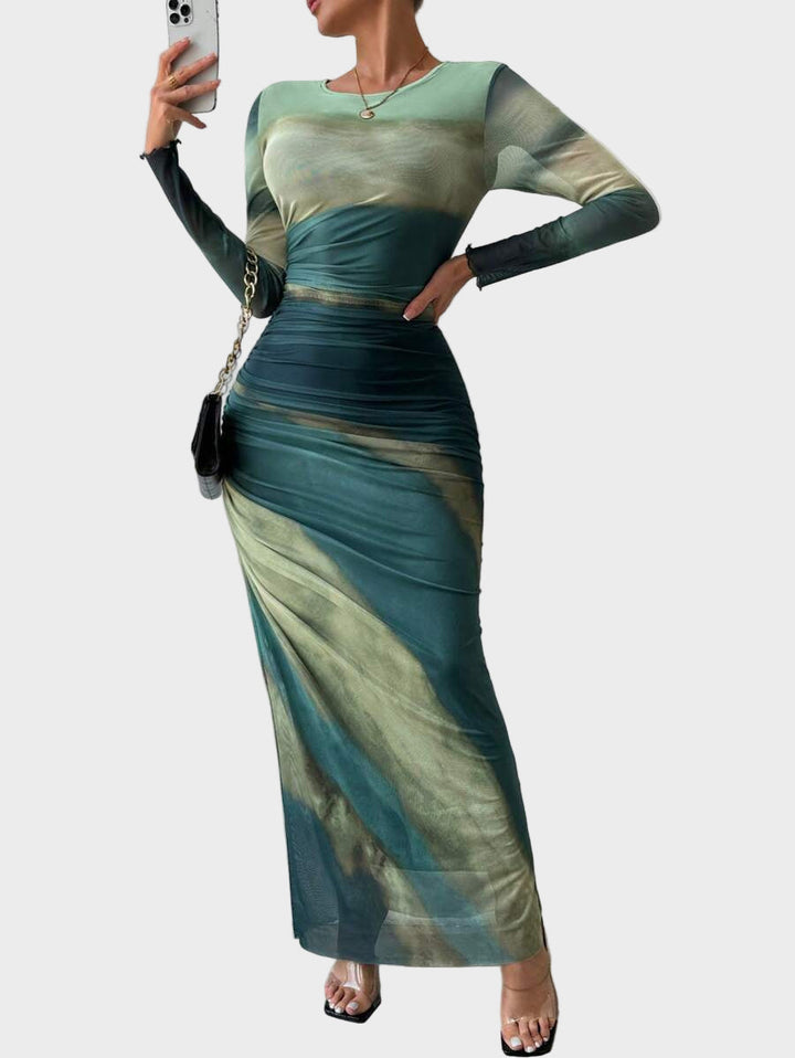 Torina – Rochie lungă confortabilă cu model