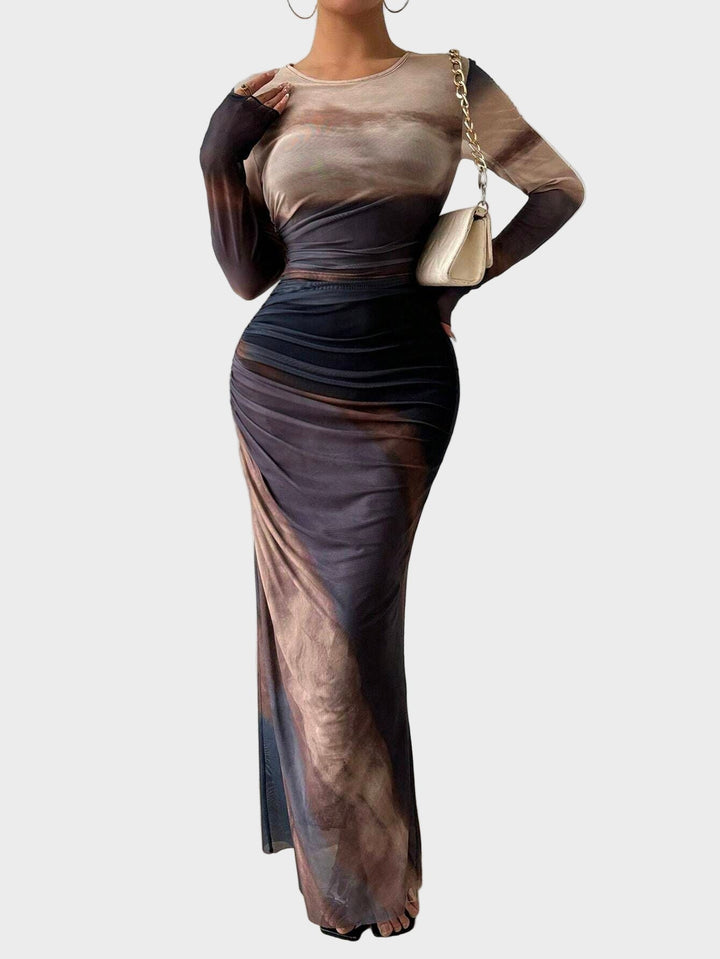 Torina – Rochie lungă confortabilă cu model