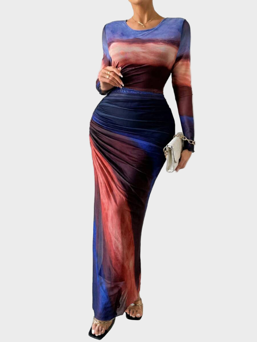 Torina – Rochie lungă confortabilă cu model