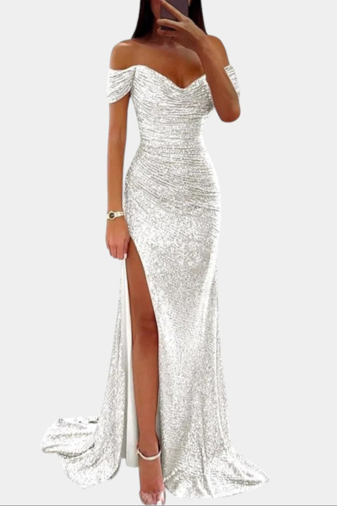 Renata Haljina Sirena fără bretele cu paiete