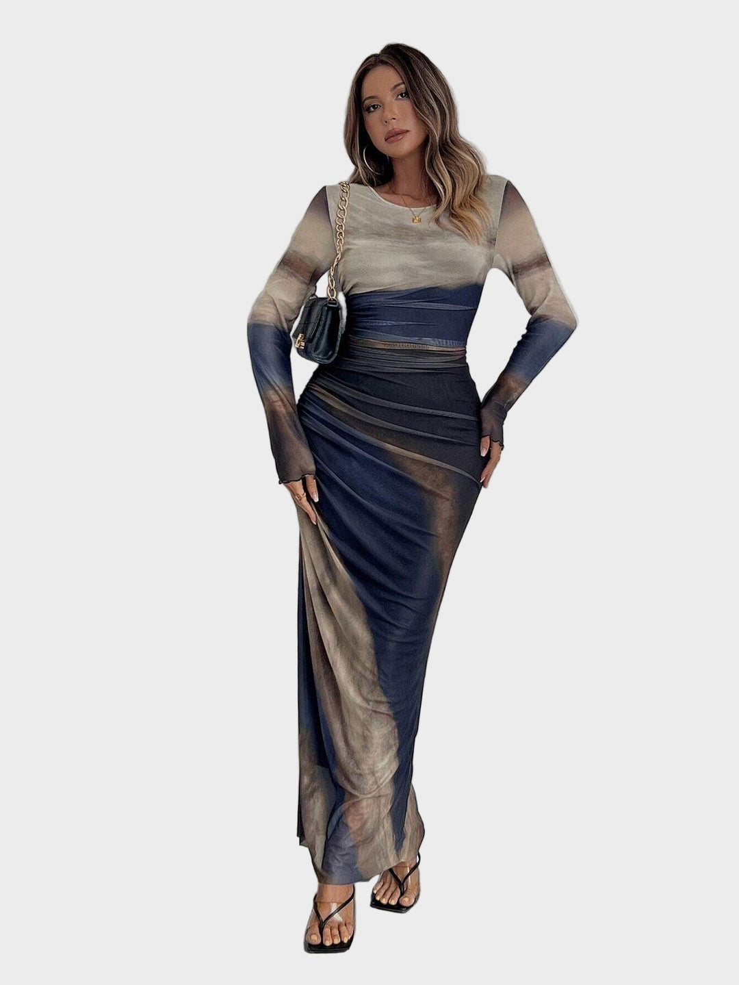 Torina – Rochie lungă confortabilă cu model