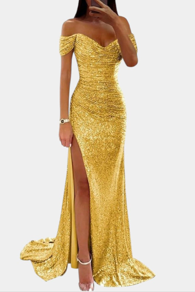 Renata Haljina Sirena fără bretele cu paiete